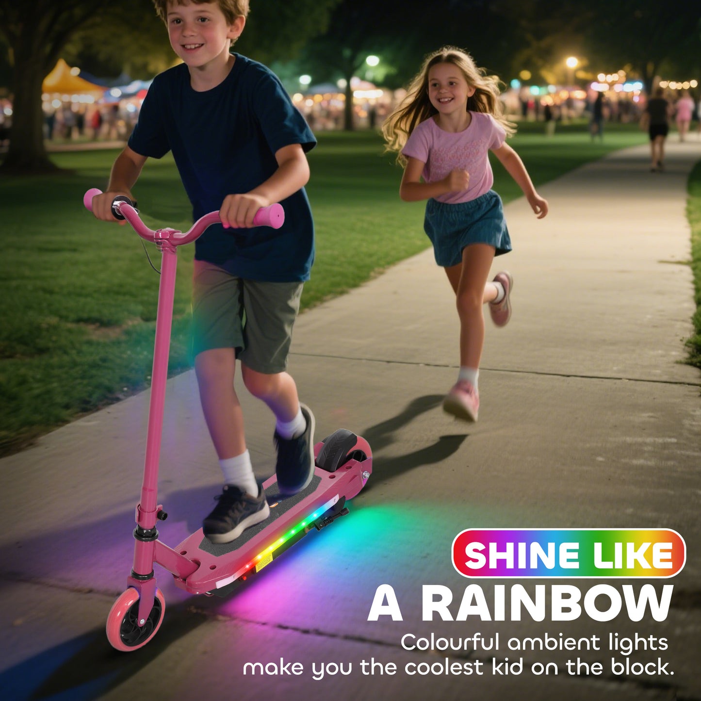 Electric Scooter for Kids 6-14 Years, with Colourful Lights