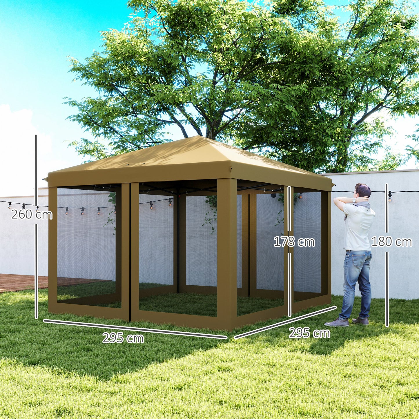 3 x 3 m Pop Up Gazebo, 420D Garden Tent Canopy