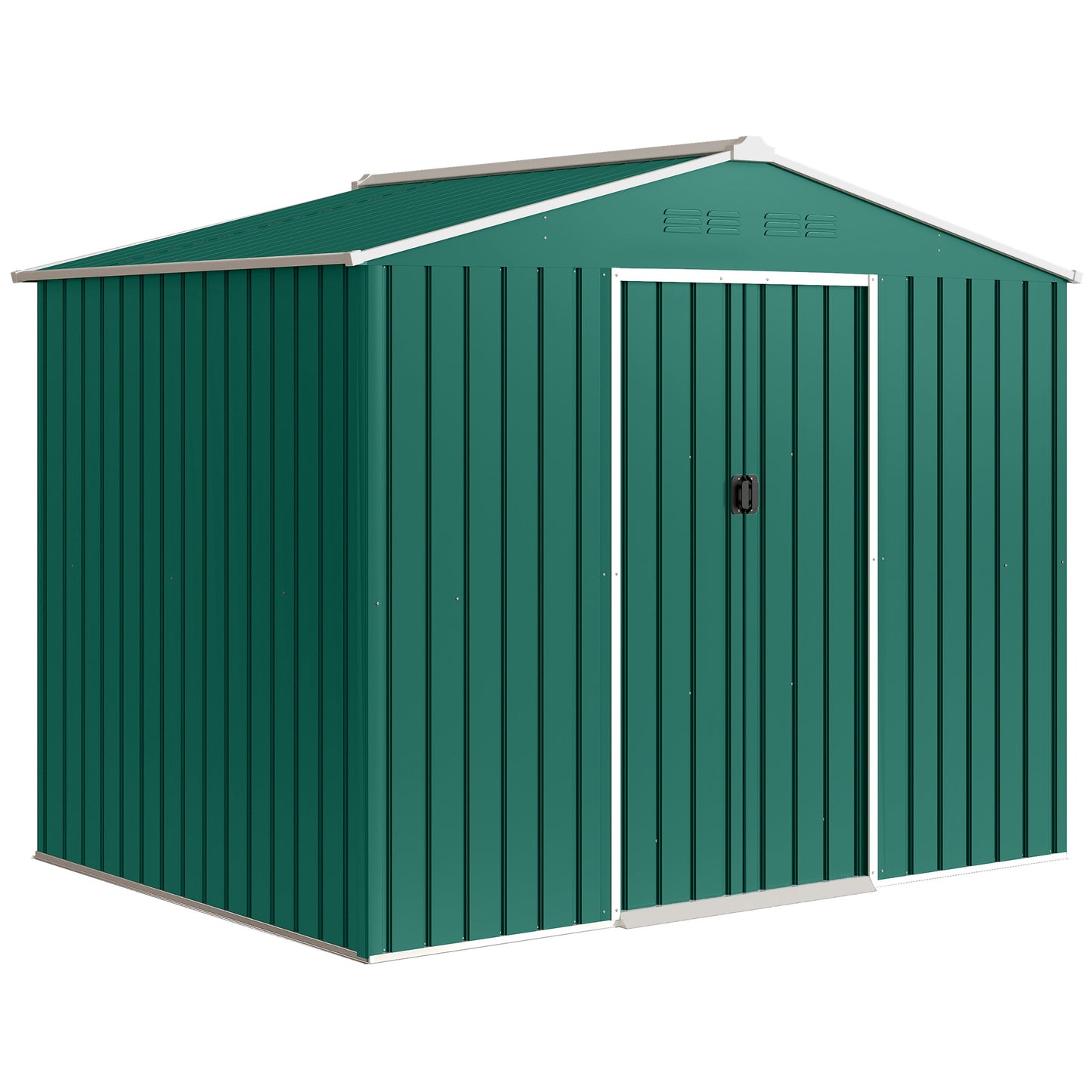8 x 6ft Galvanised Steel Shed, with Double Door