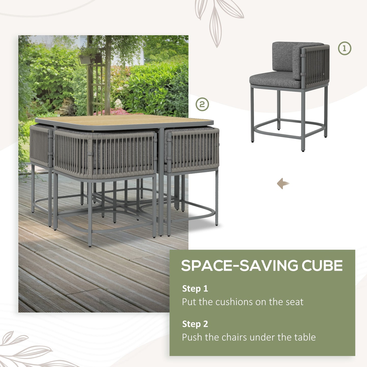 4-Seater Rattan Cube Garden Furniture Set with Cushions