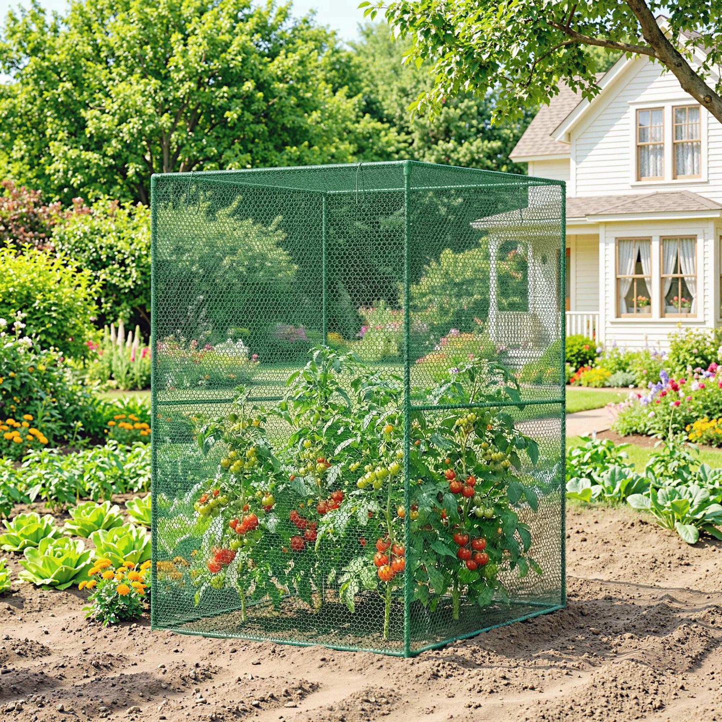120 x 120cm Compact Plant Cage, with Netting