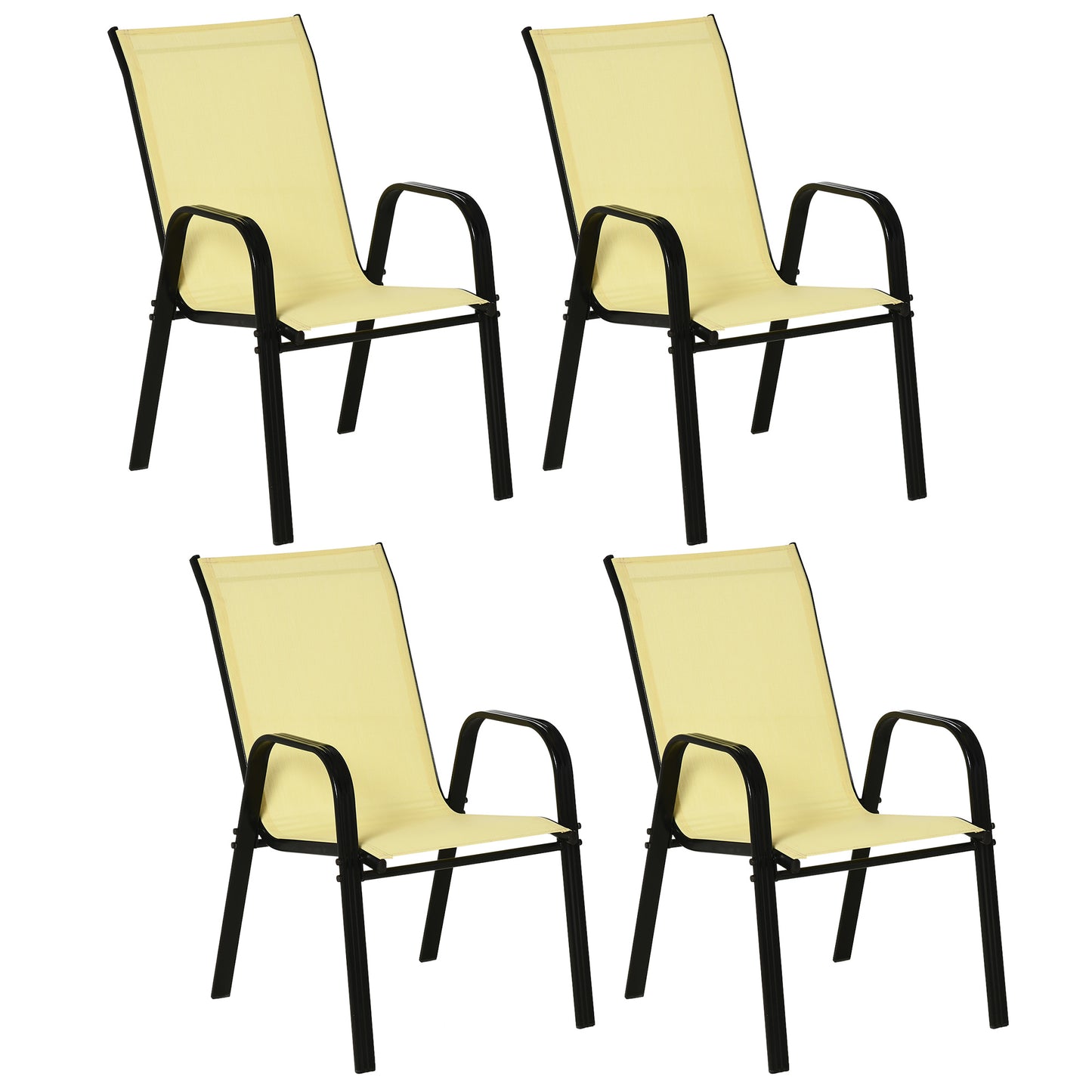 Set of Four Stackable Mesh Seat Chairs