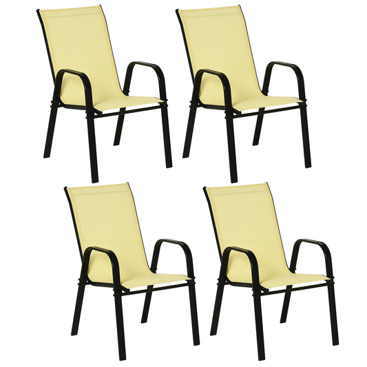 Set of Four Stackable Mesh Seat Chairs