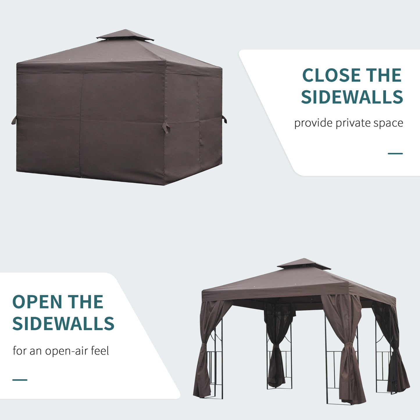 3 x 3 m Garden Gazebo Double Roof Marquee Patio Wedding Party Tent