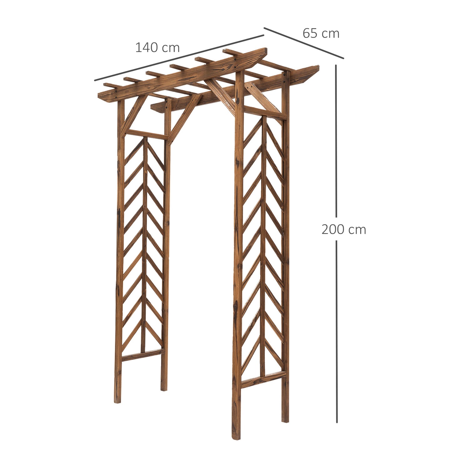 Wooden Garden Arbor, Arch Trellis with Classic Countryside Style