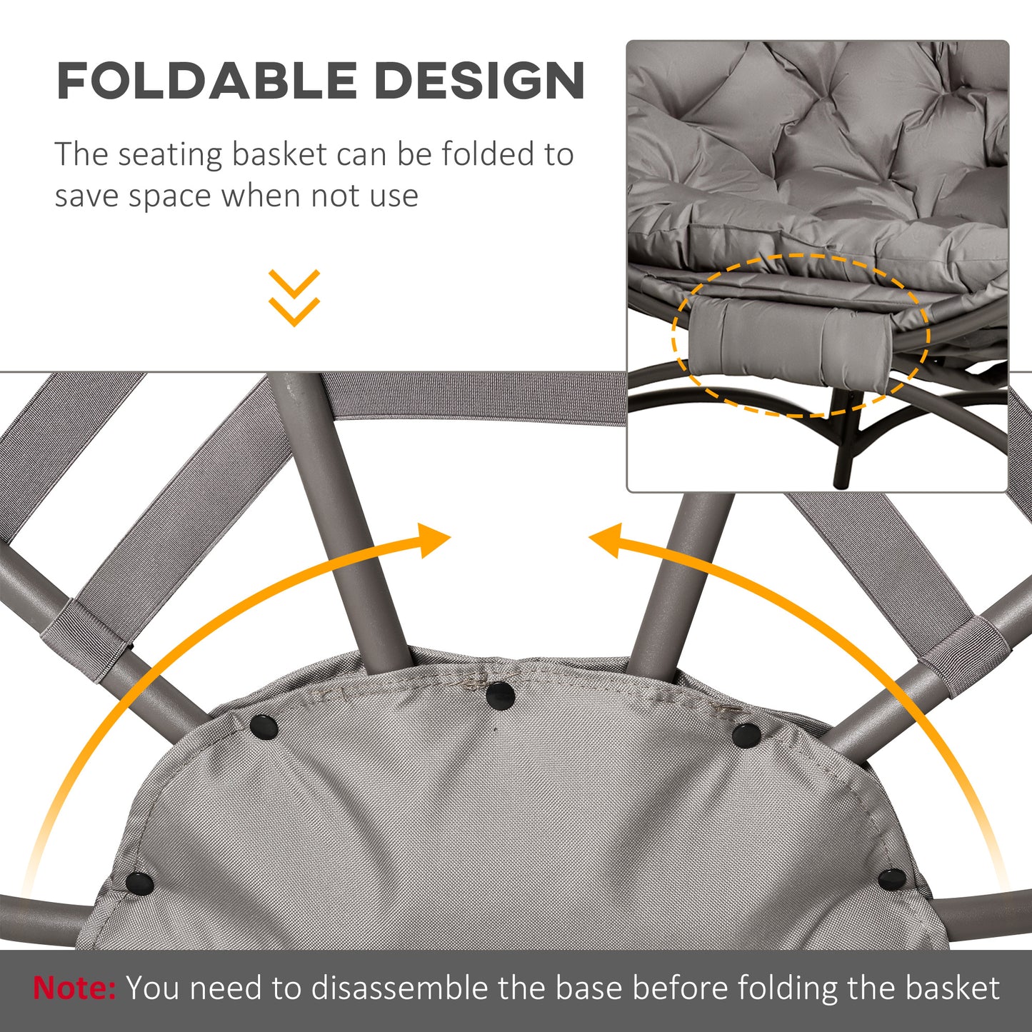 Egg Chair with Cushion & Side Pocket