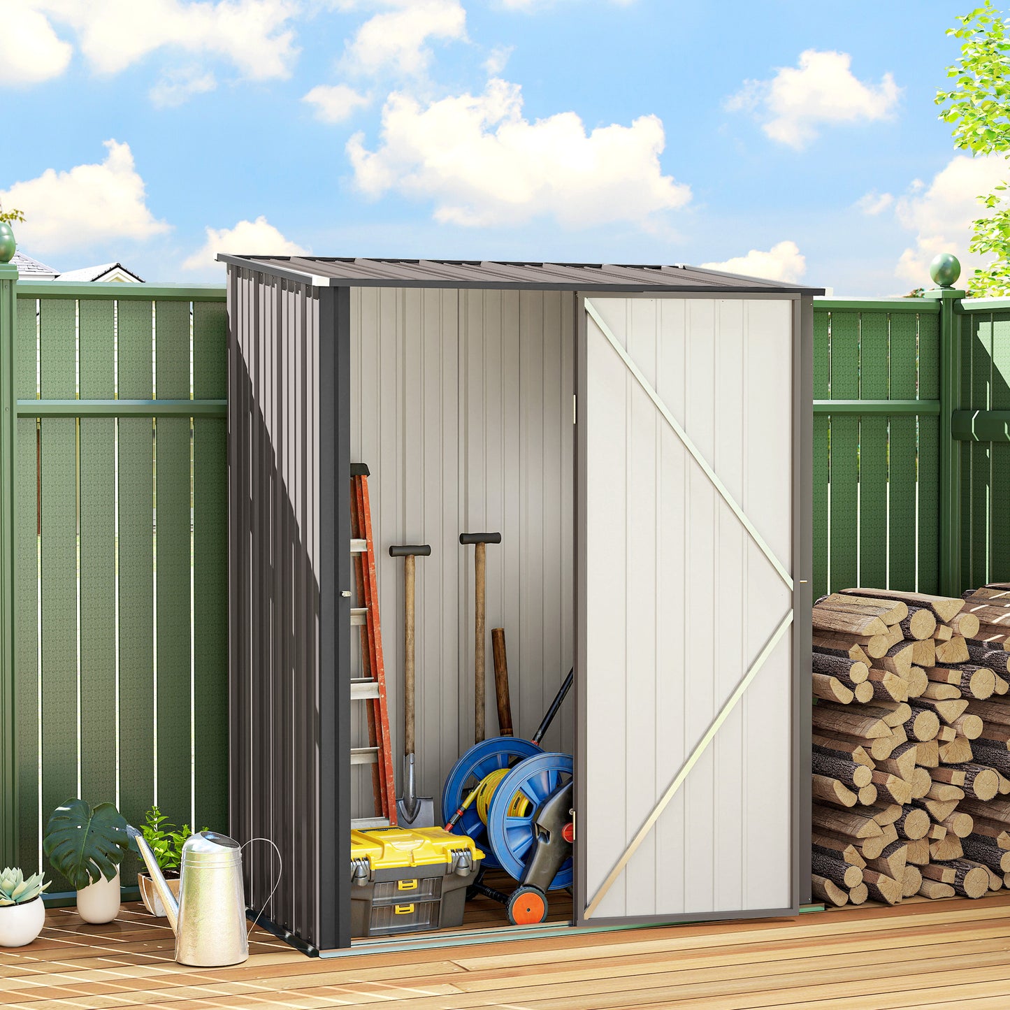 5.3 x 3.1ft Corrugated Steel Garden Shed