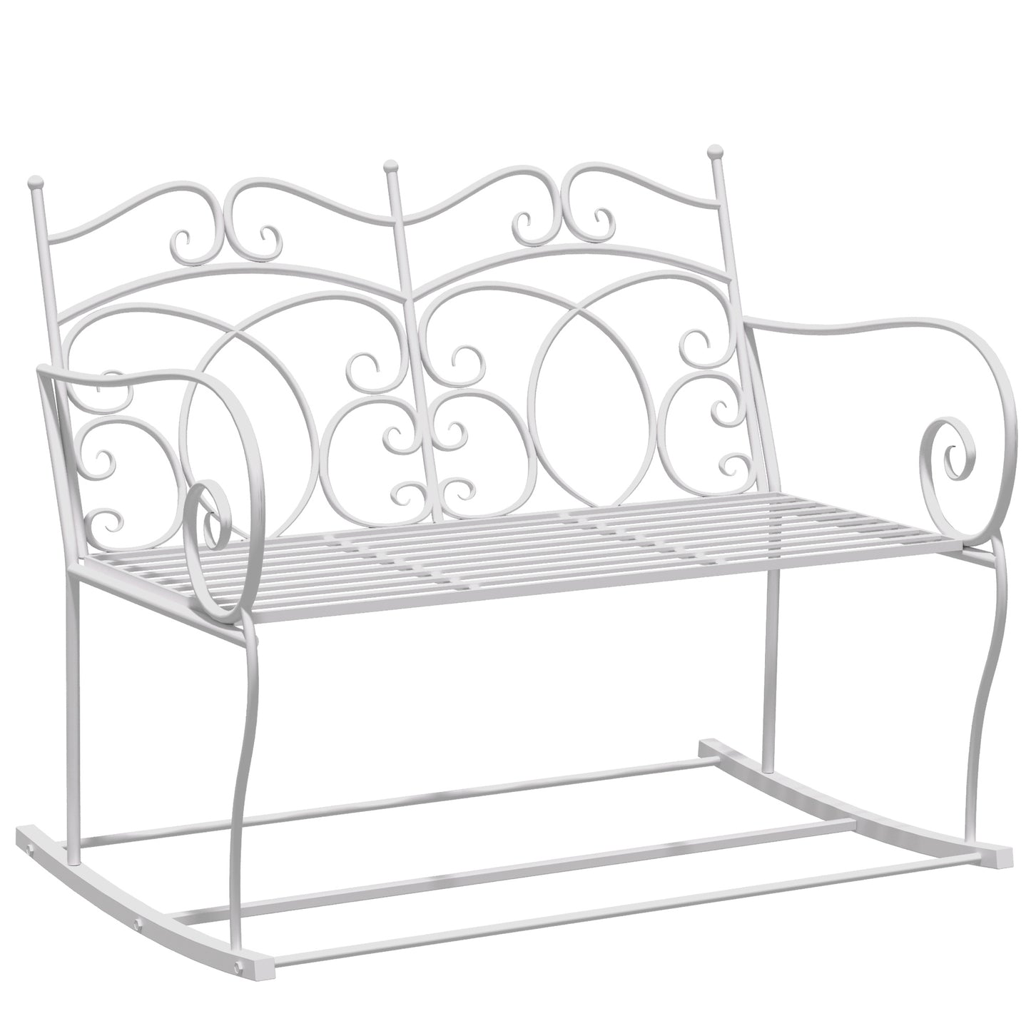 Patio 2 Seater Rocking Bench Steel Garden Outdoor Garden Loveseat
