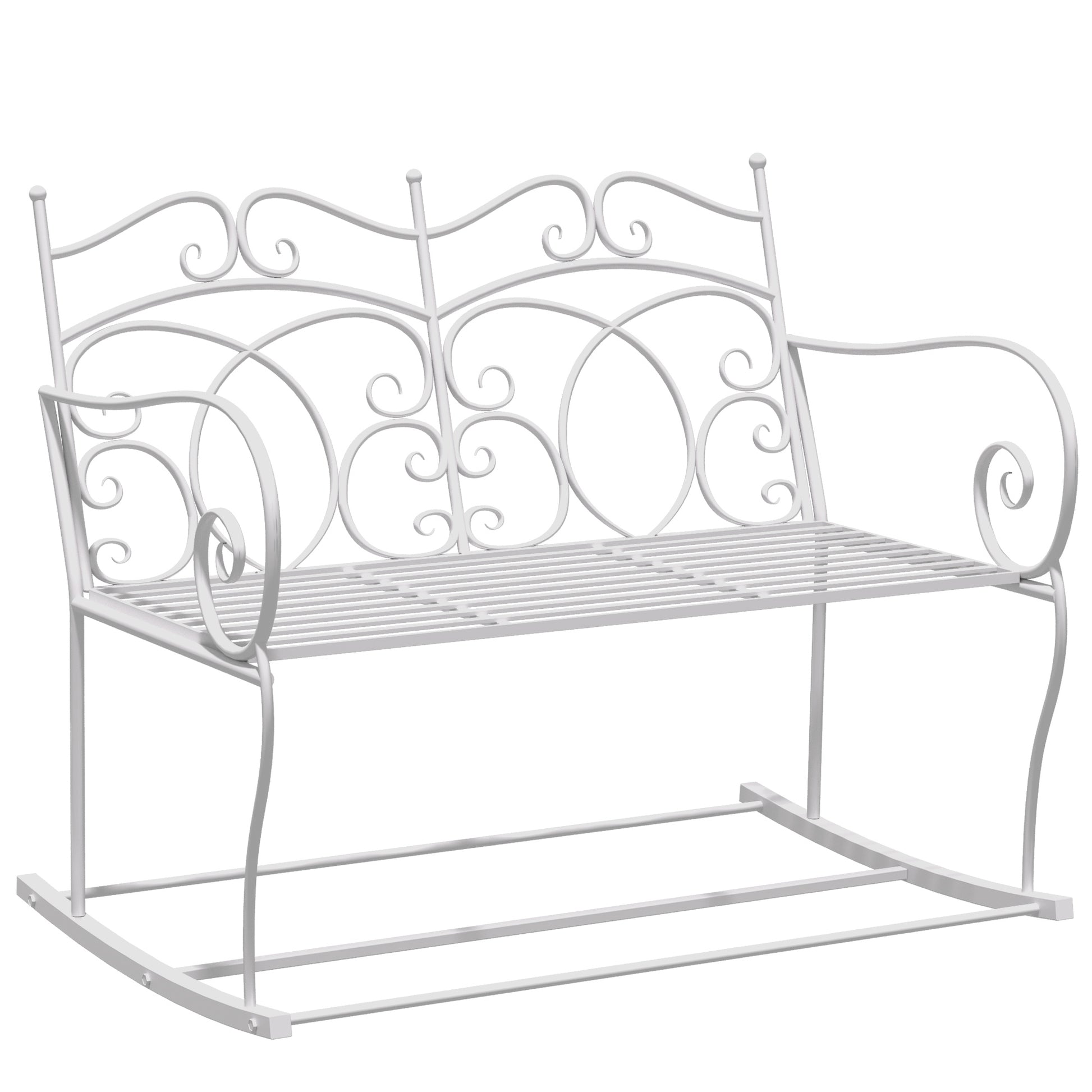 Patio 2 Seater Rocking Bench Steel Garden Outdoor Garden Loveseat