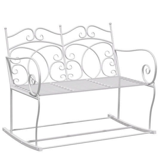 Patio 2 Seater Rocking Bench Steel Garden Outdoor Garden Loveseat