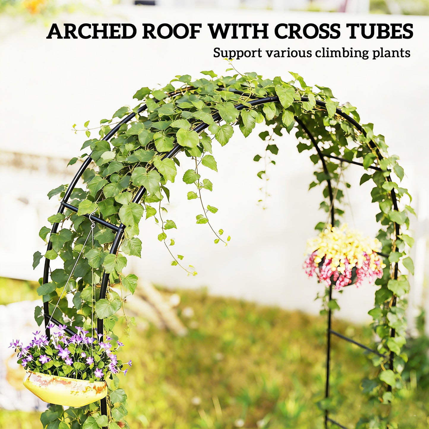 Garden Arch, 2.4 m High x 1.5 m Wide Metal Garden Trellis