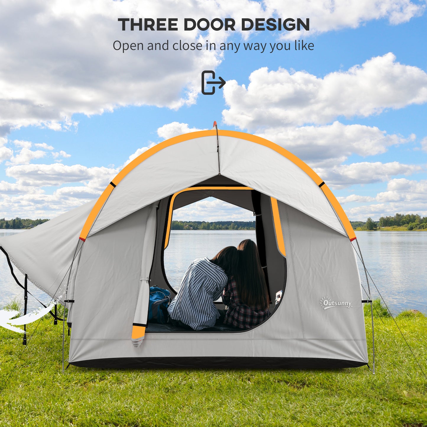 SUV Car Tent for Camping, Waterproof PU2000mm, 5 Man Tailgate Tent