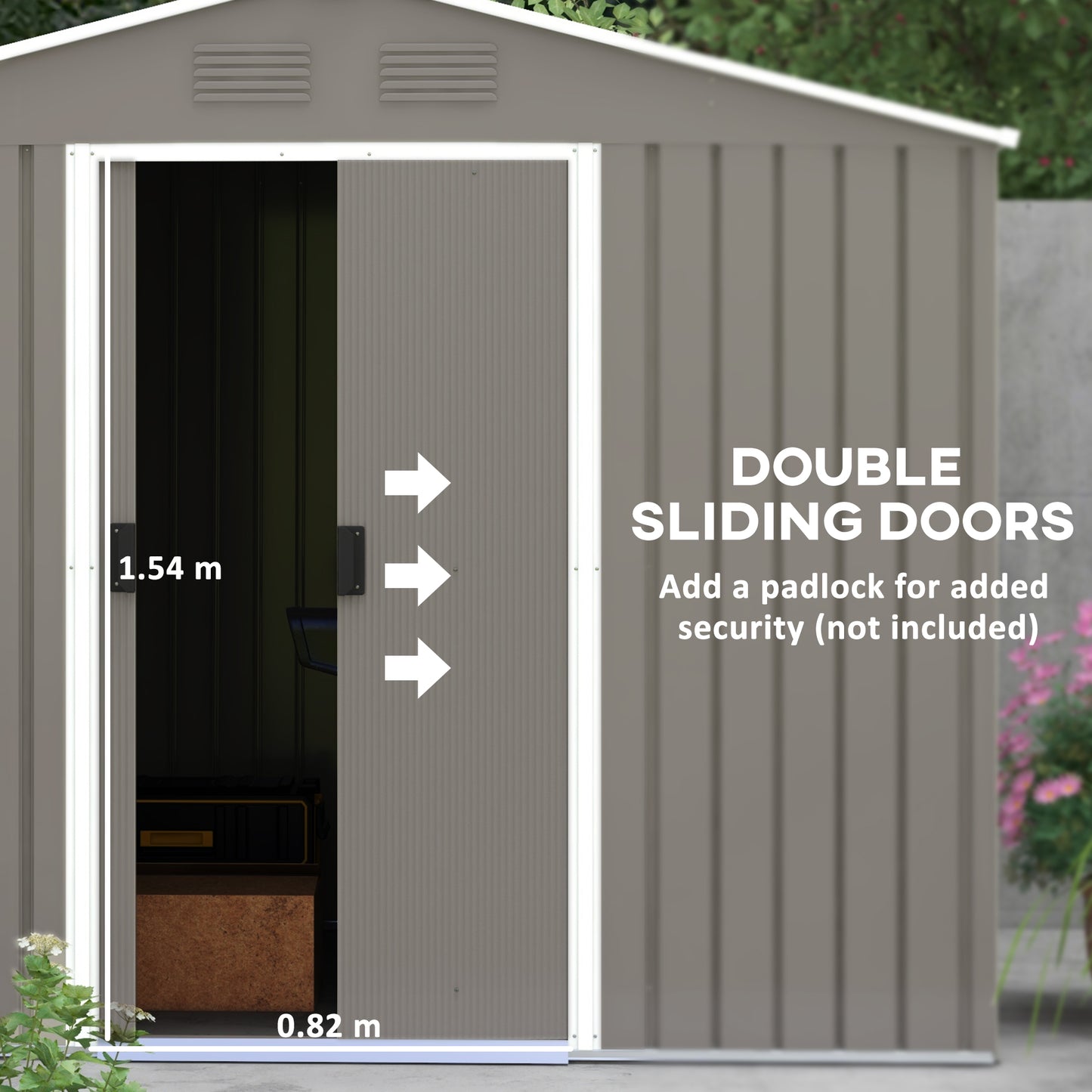 7.7 x 5.7ft Outdoor Garden Storage Shed