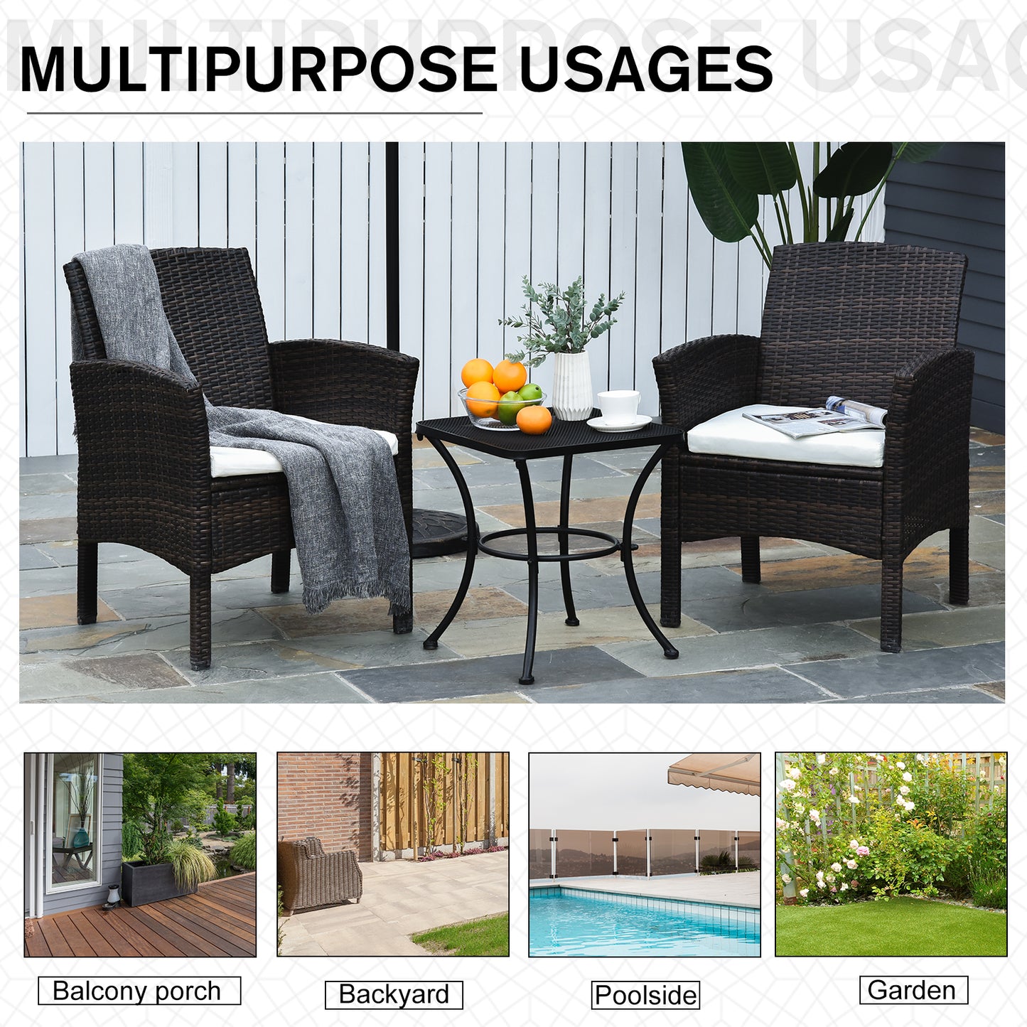 Square Garden Metal Bistro Table Outdoor Patio Coffee Side Desk