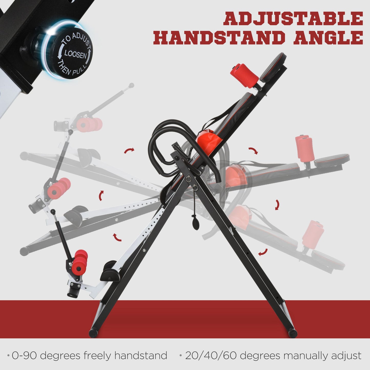 Gravity Inversion Table with Safety Belt Adjustable Hand Stand