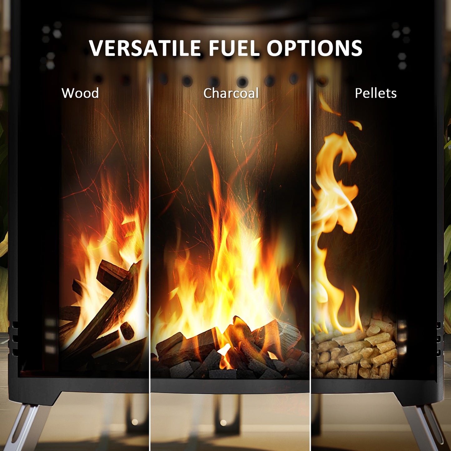 Smokeless Fire Pit, 16 x 16 cm Stainless Steel Portable Wood