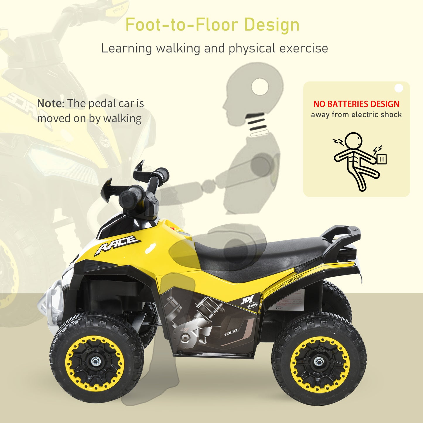No Power Ride on Car Toddler Kids Walker Foot To Floor Slider w/