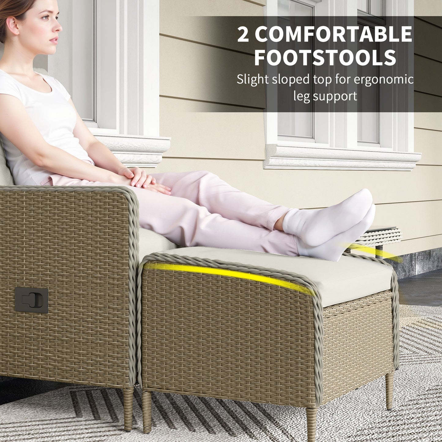 Five-Piece Reclining Rattan Chair Set
