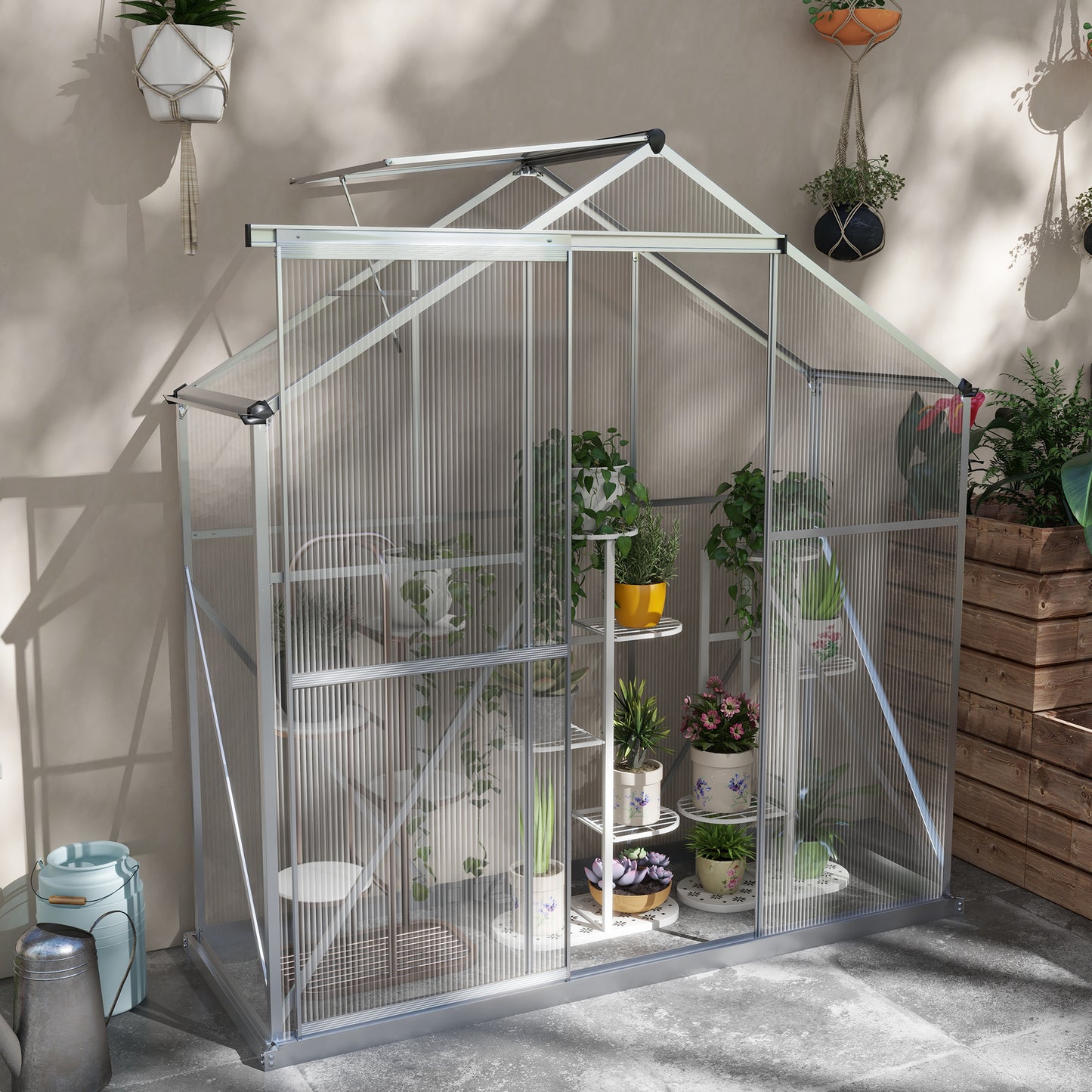 6 x 2.5ft Polycarbonate Greenhouse Walk-In Green House