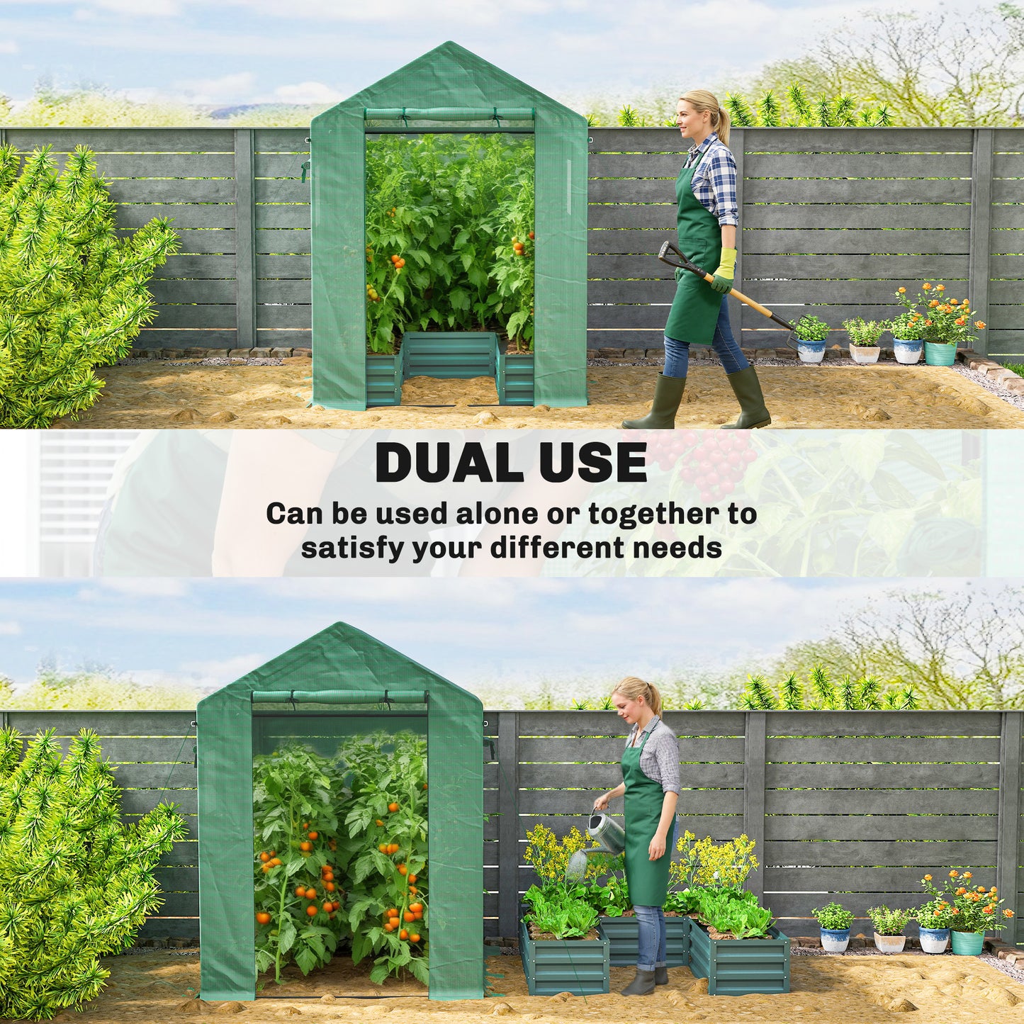 Small Greenhouse with Raised Garden Bed
