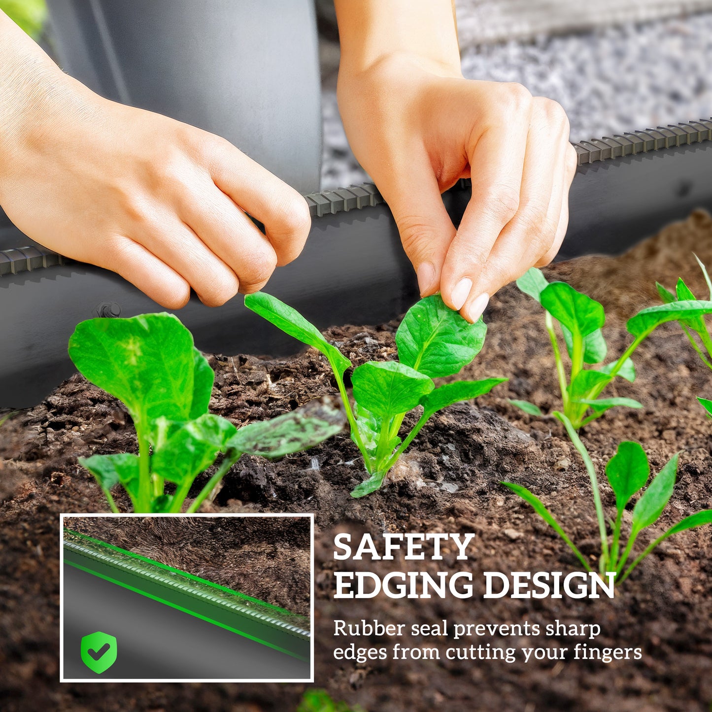 Galvanised Raised Garden Bed, Metal Planter Box with Safety Edging (1)