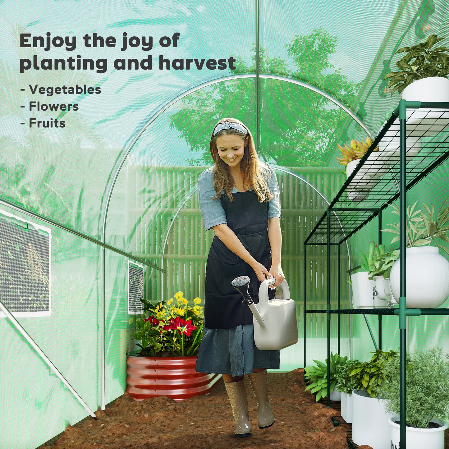300 x 195cm Walk-In Tunnel Greenhouse