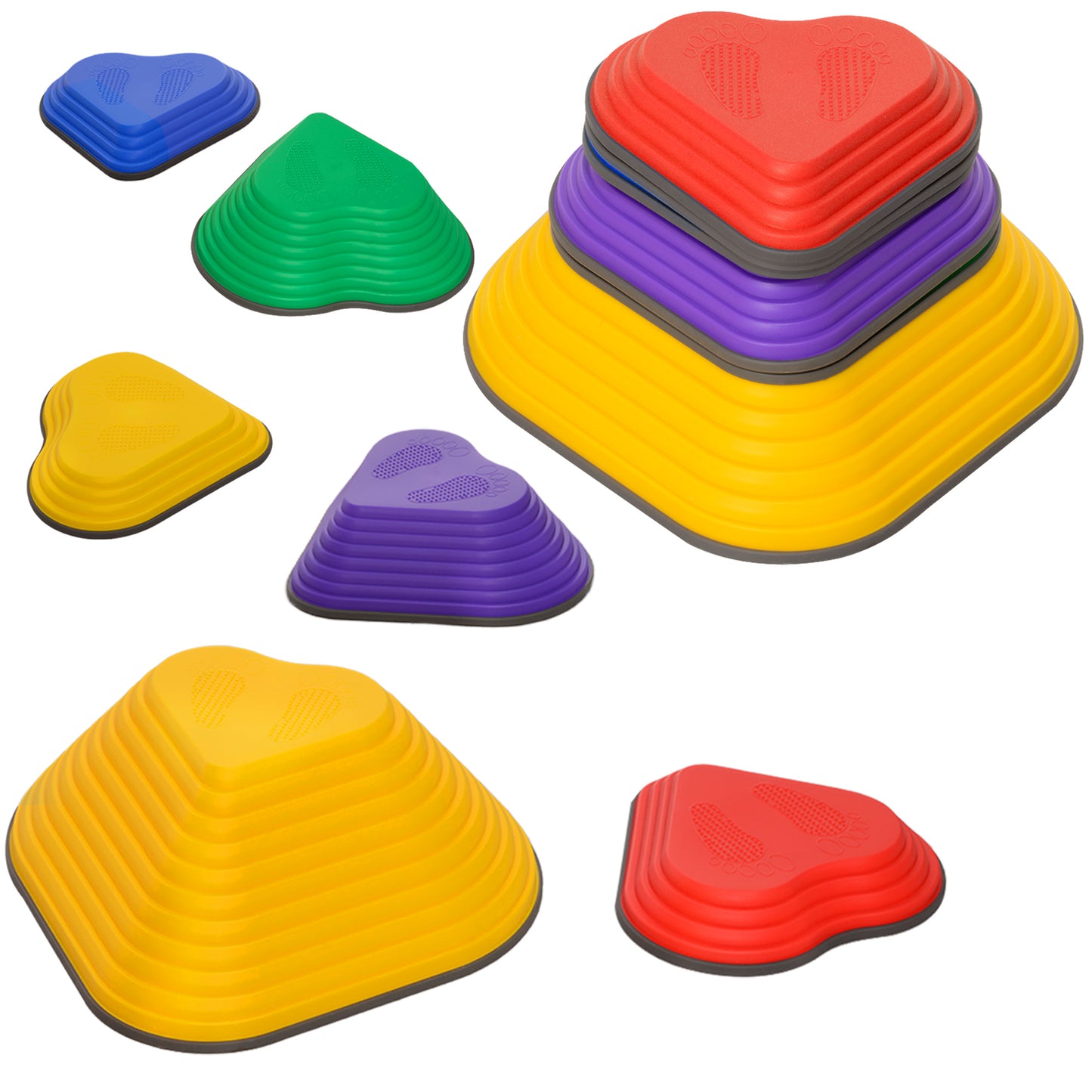 6-Piece Heart-Shaped Kids Balance Stepping Stones and Motor Skills