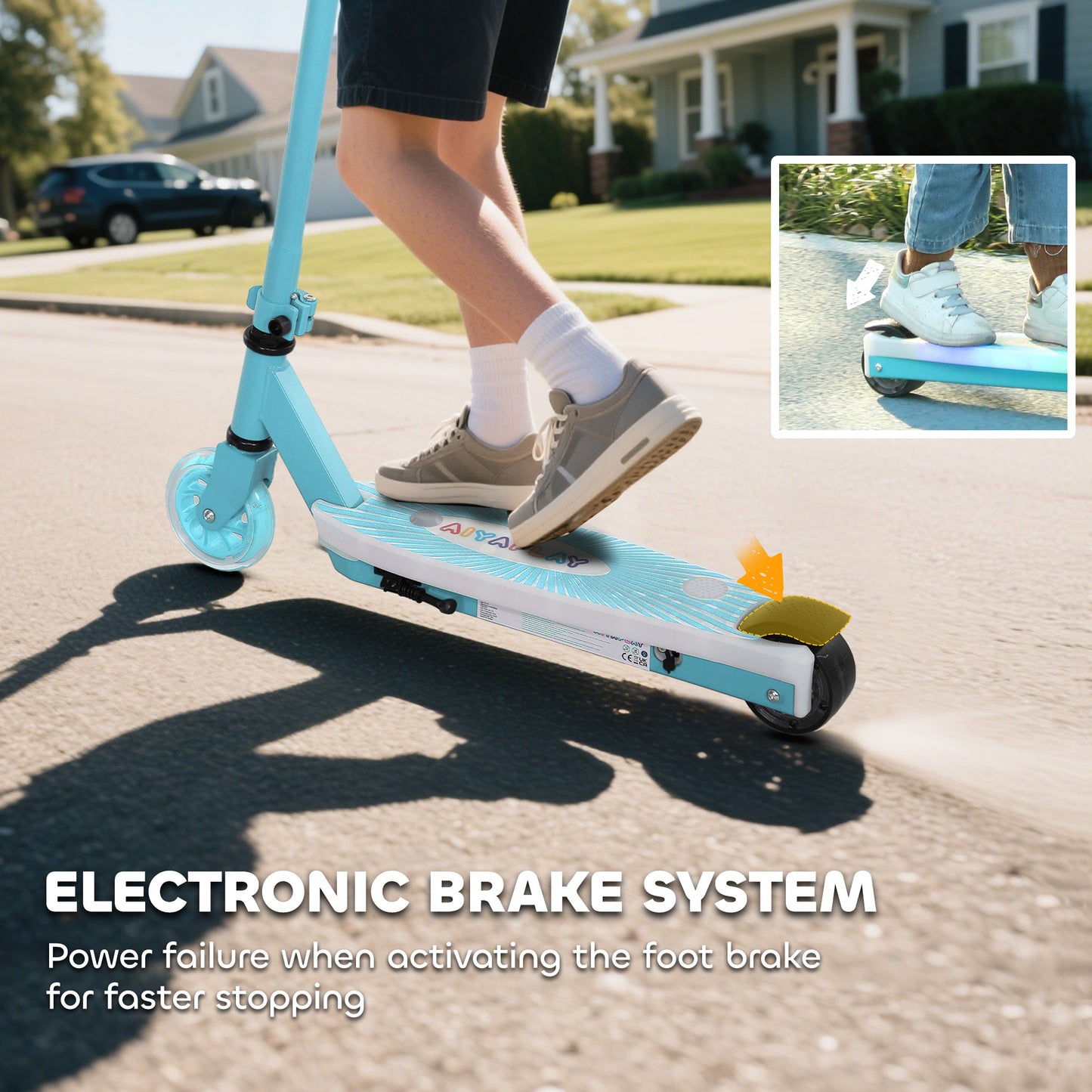Electric Scooter for Kids Aged 4-7 Years, with Flashing LED Lights