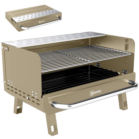 Portable BBQ Grill, Charcoal Barbecue Grill with Adjustable Grates