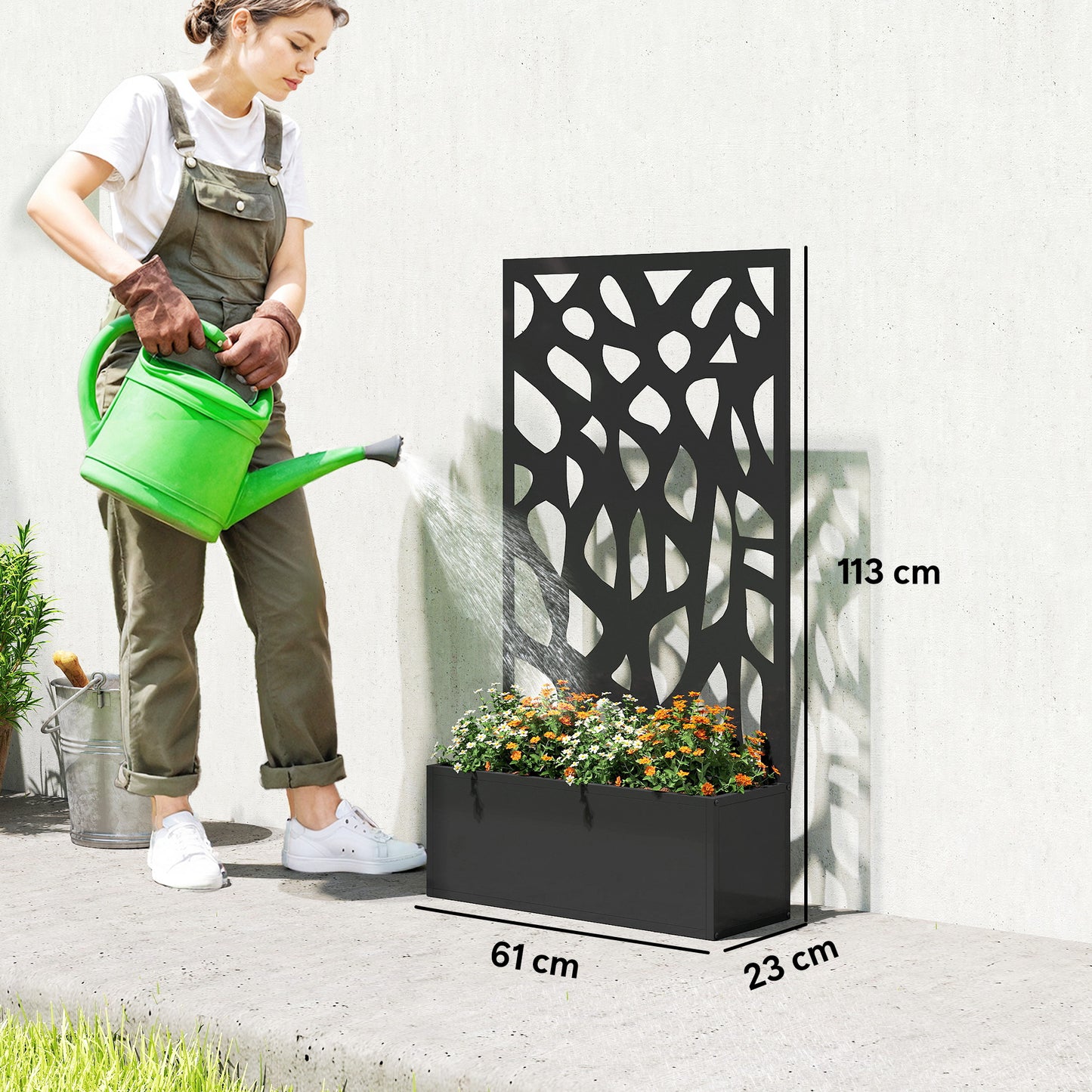 Metal Raised Garden Bed with Trellis