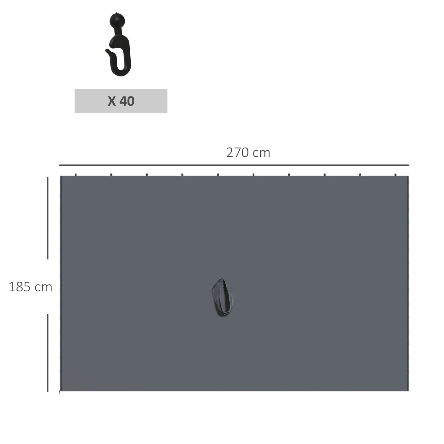 Replacement Gazebo Curtains 4-Panel Sidewalls with Zipper