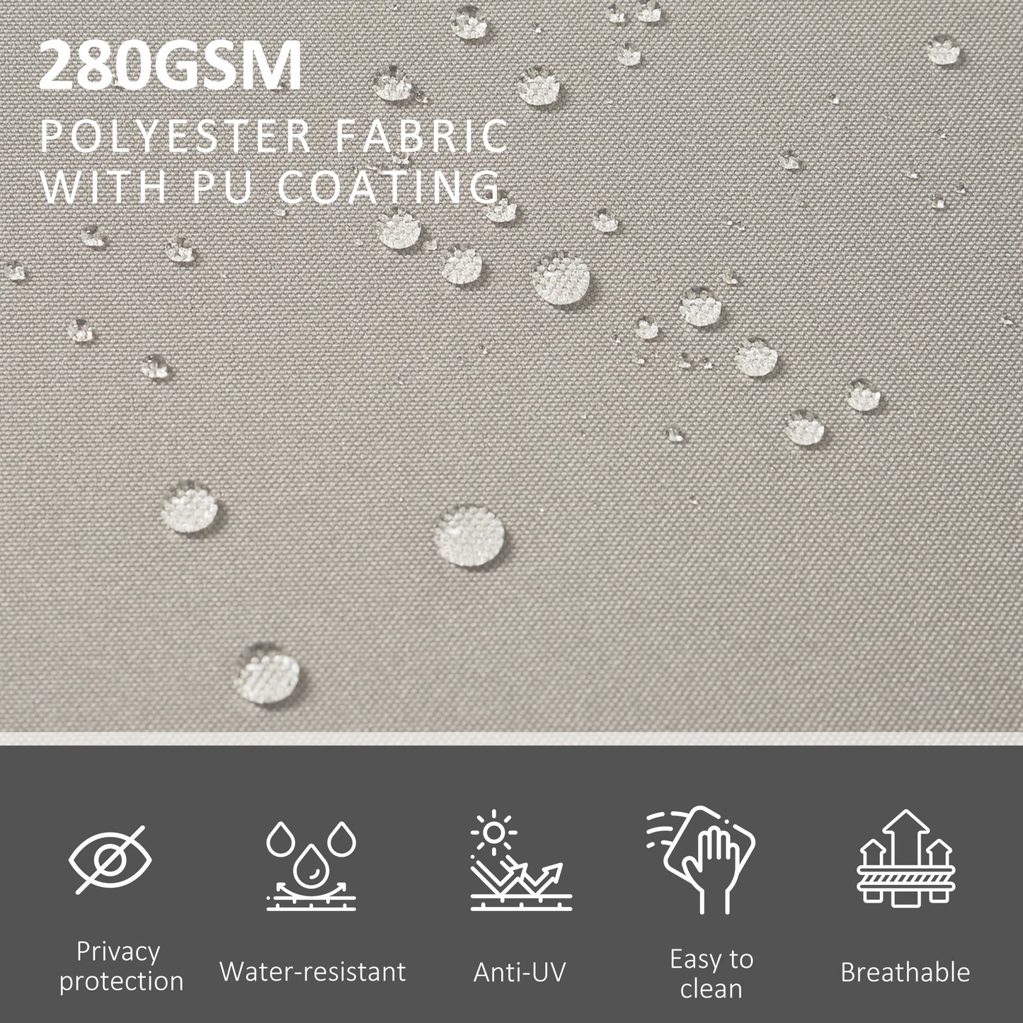 6 x 1.6 M Double Canopy Pull-Out Side Awning Sun Rain Outdoor