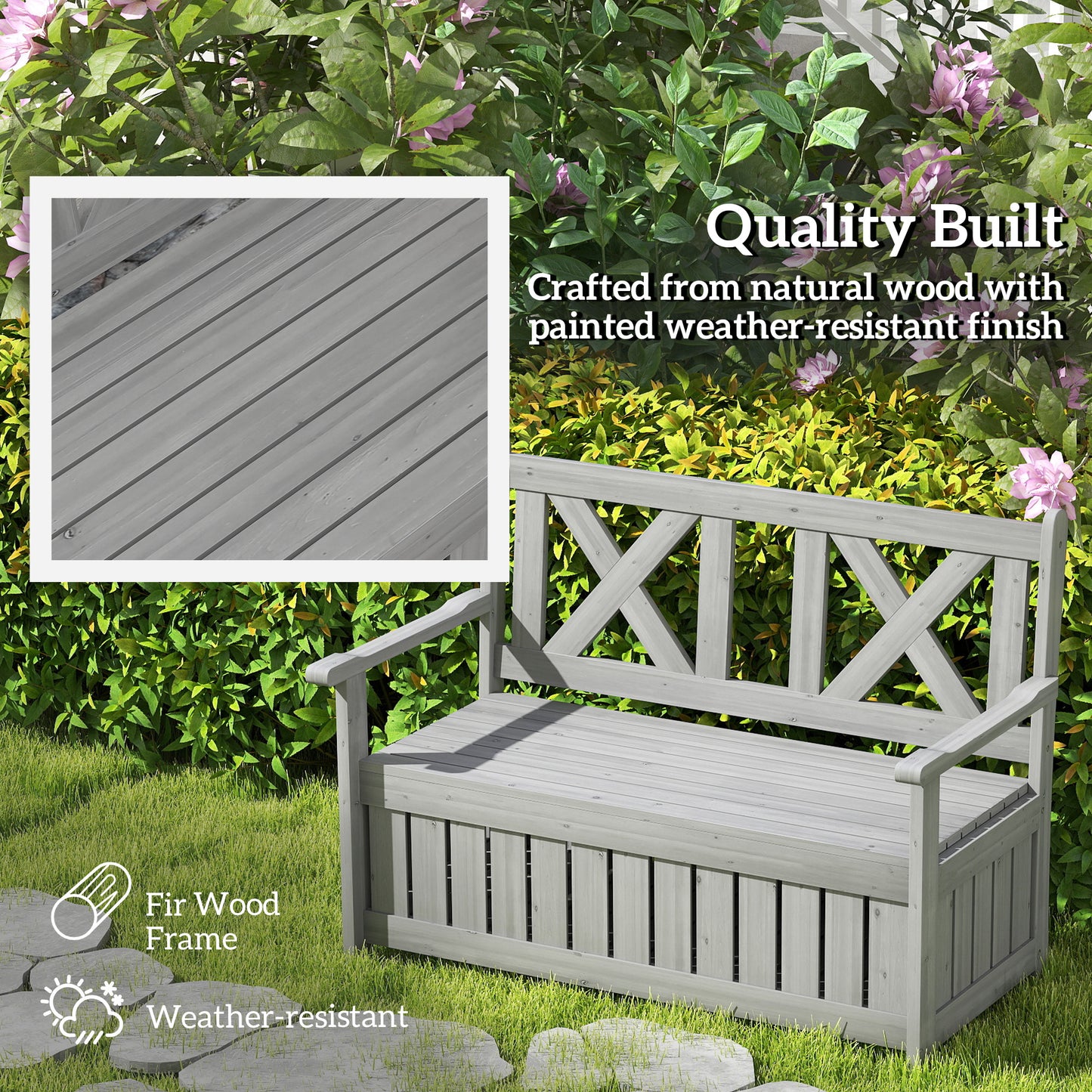 2-Seater Garden Storage Bench
