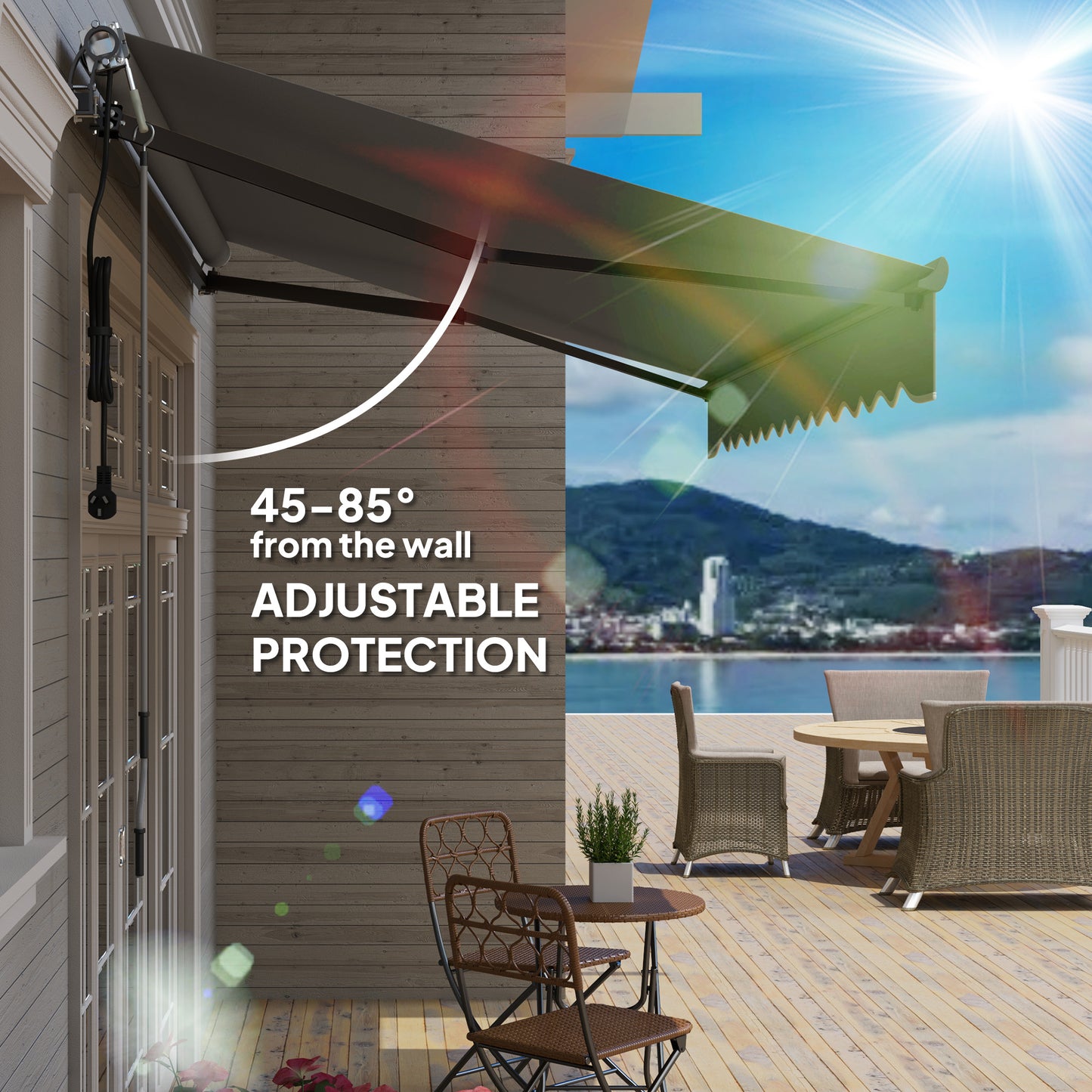 3.5 x 3m Electric/Manual Awning, with Remote