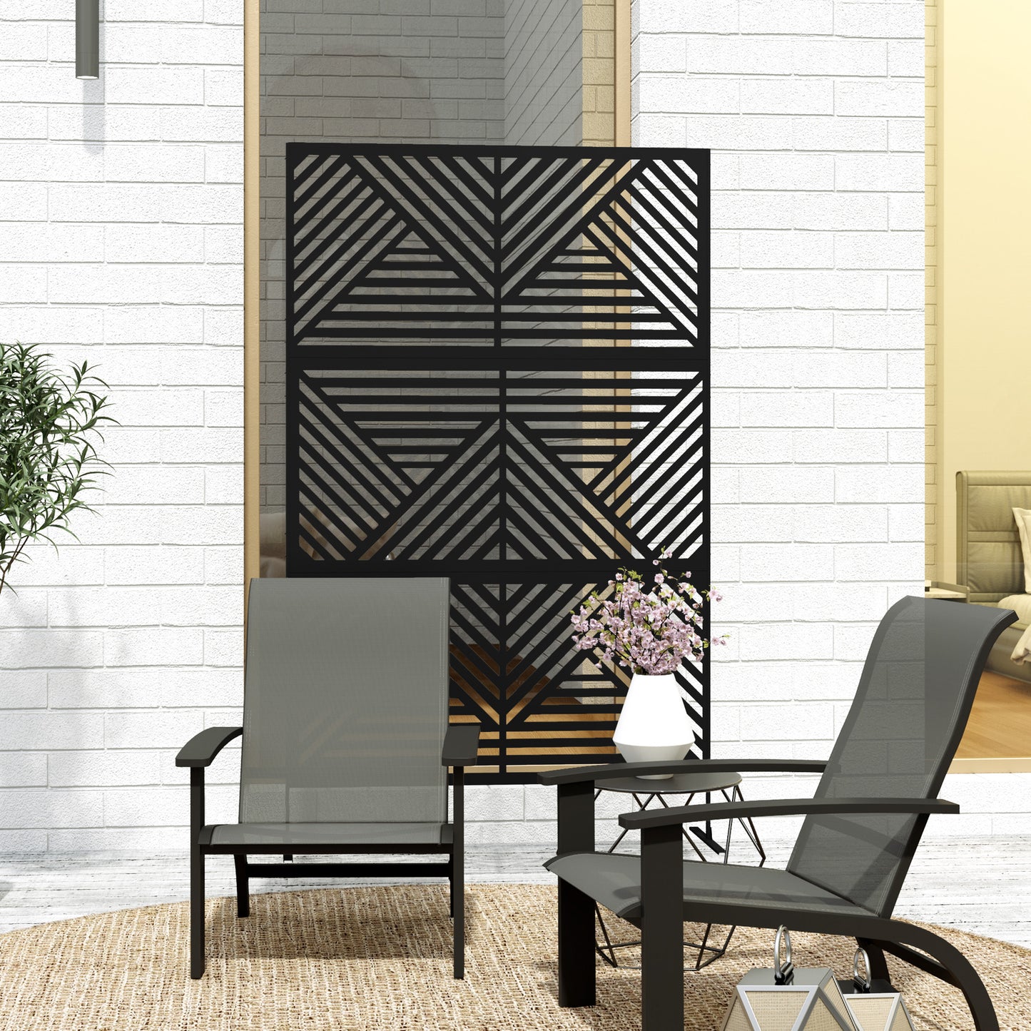 Decorative Garden Privacy Screen with Stand (1)