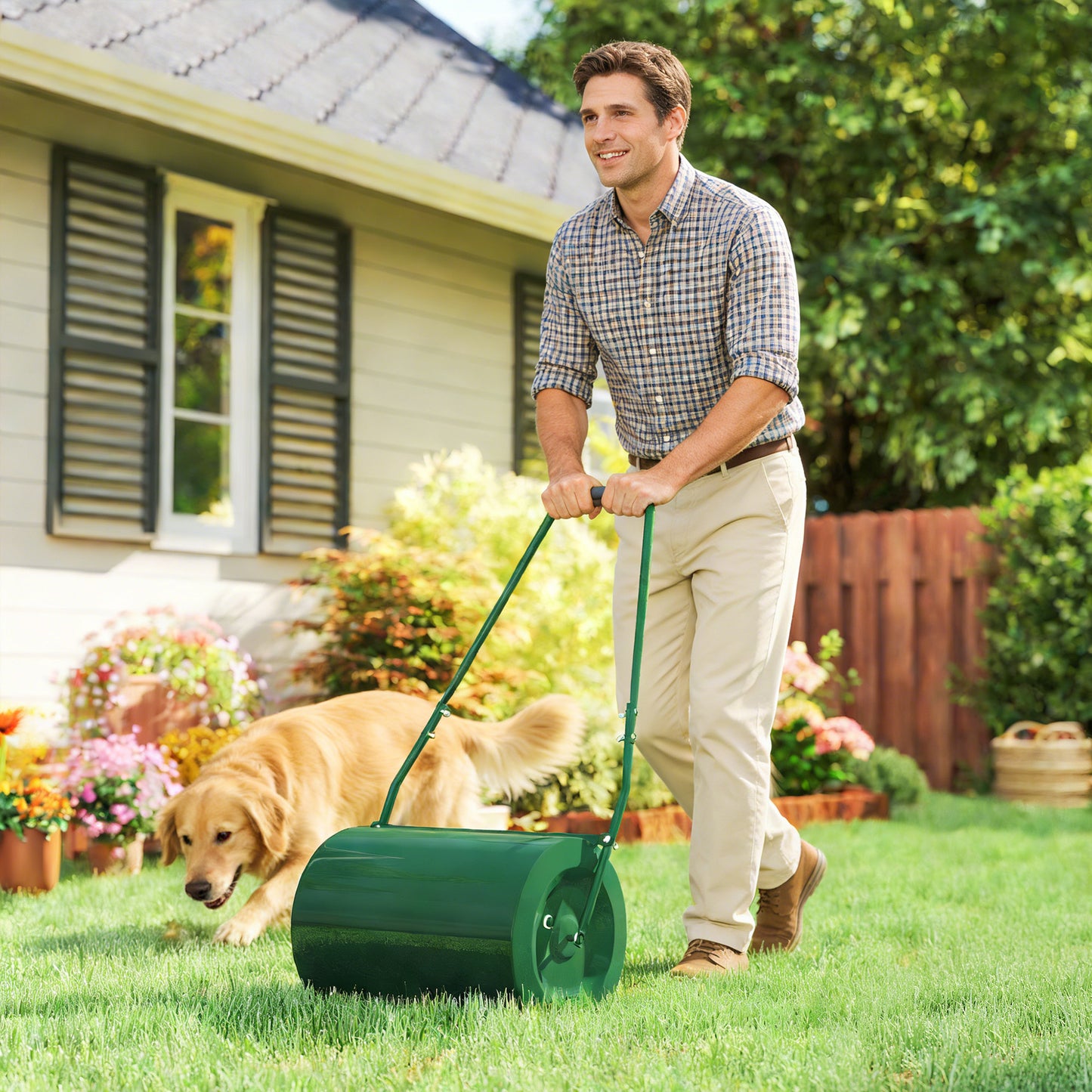 63 L Garden Lawn Roller with Water/Sand Filled Drum