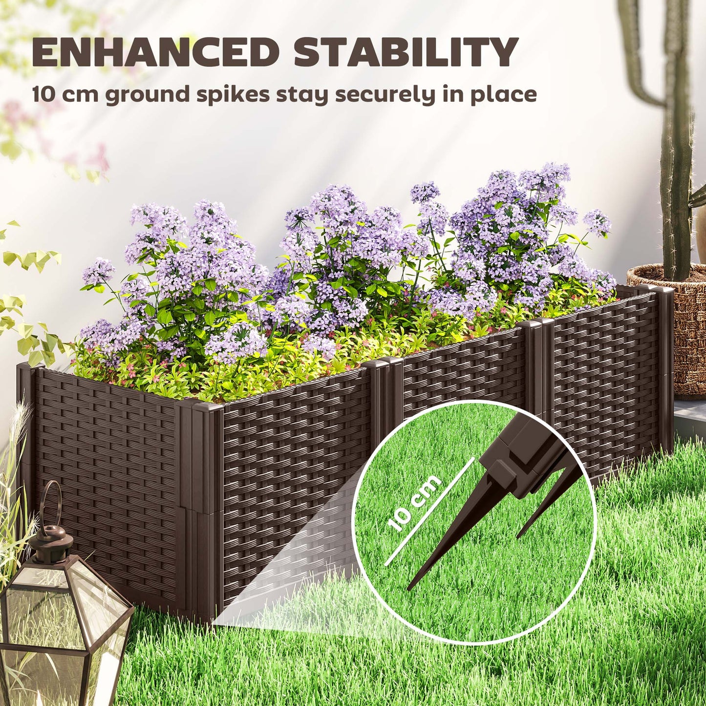 Plastic Raised Garden Bed, Modular Planter Box Kit