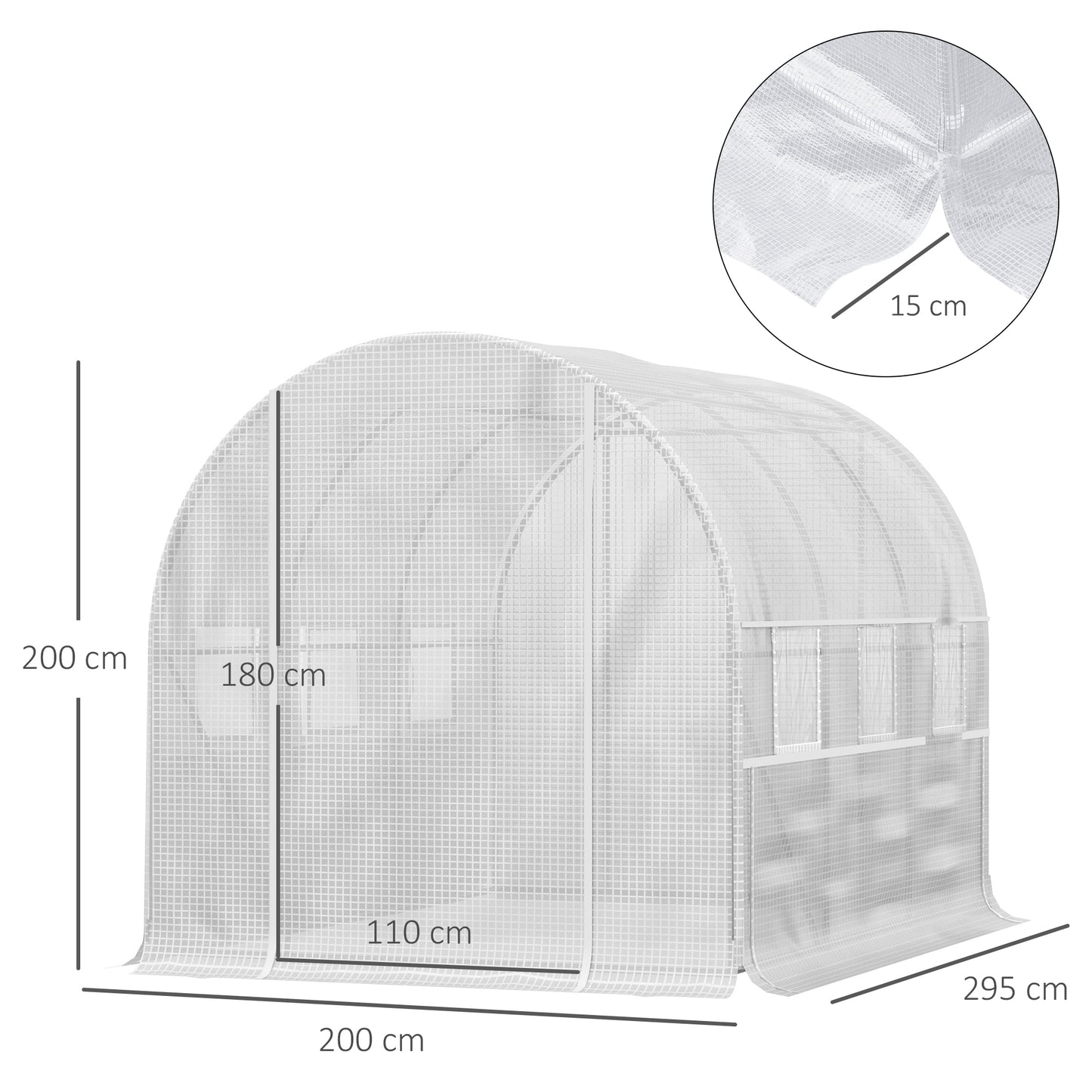Walk-in Polytunnel Greenhouse Green House with Roll-up Sidewalls