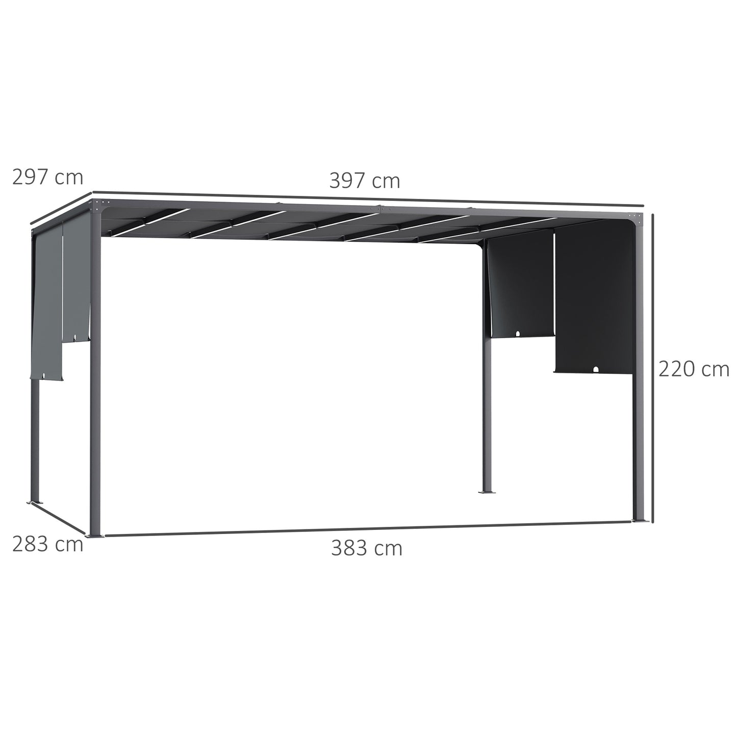 3(m) x 4m Metal Pergola with LED Lights