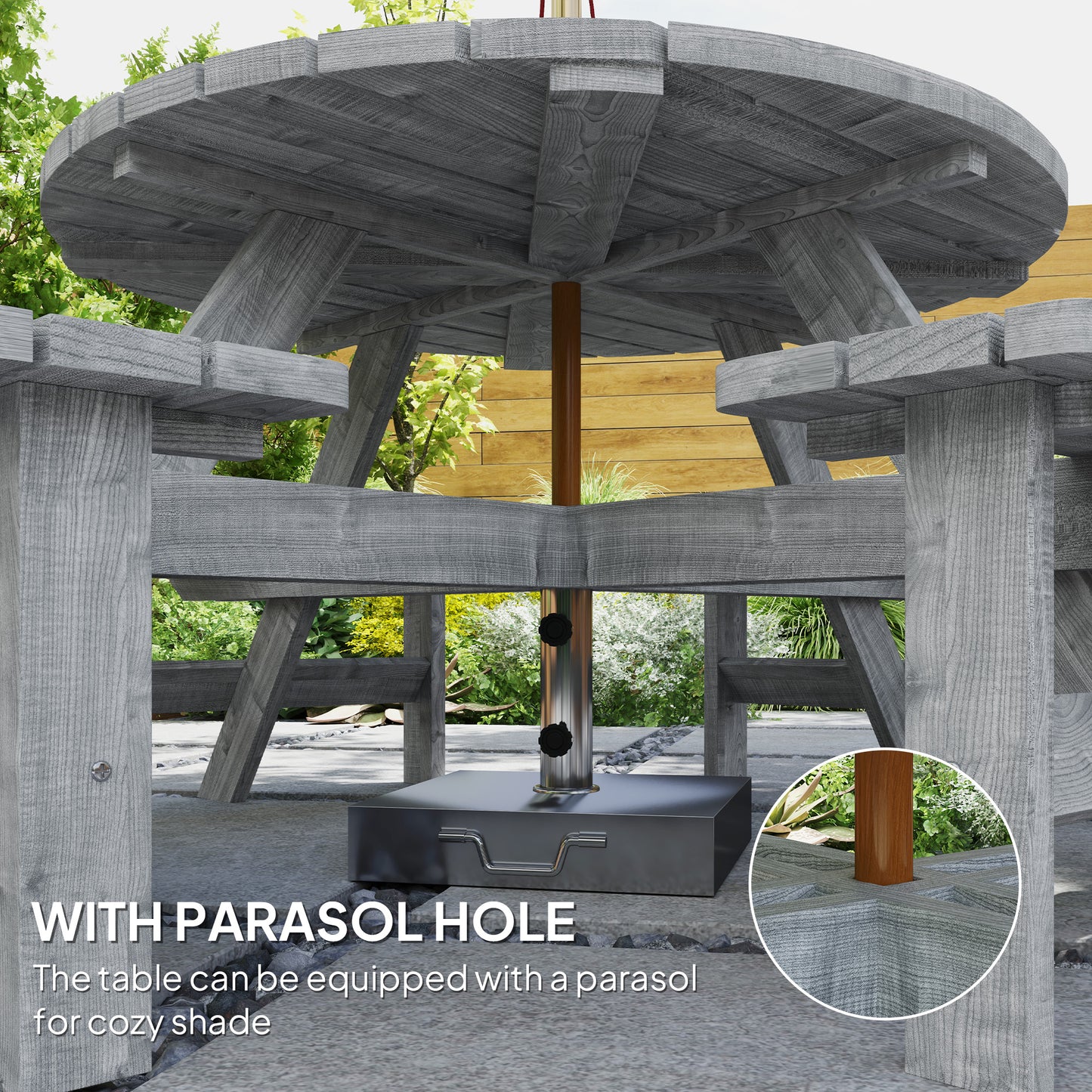 8-Seater Wooden Picnic Set