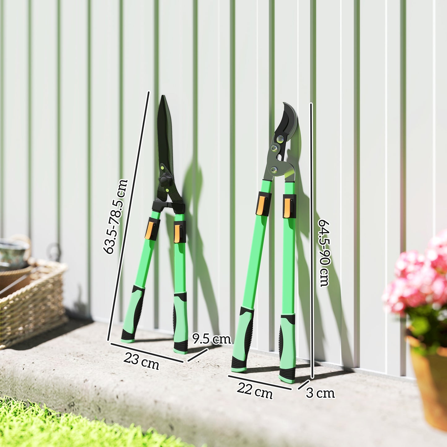 2 Pcs Garden Shears Set, Tree Lopper