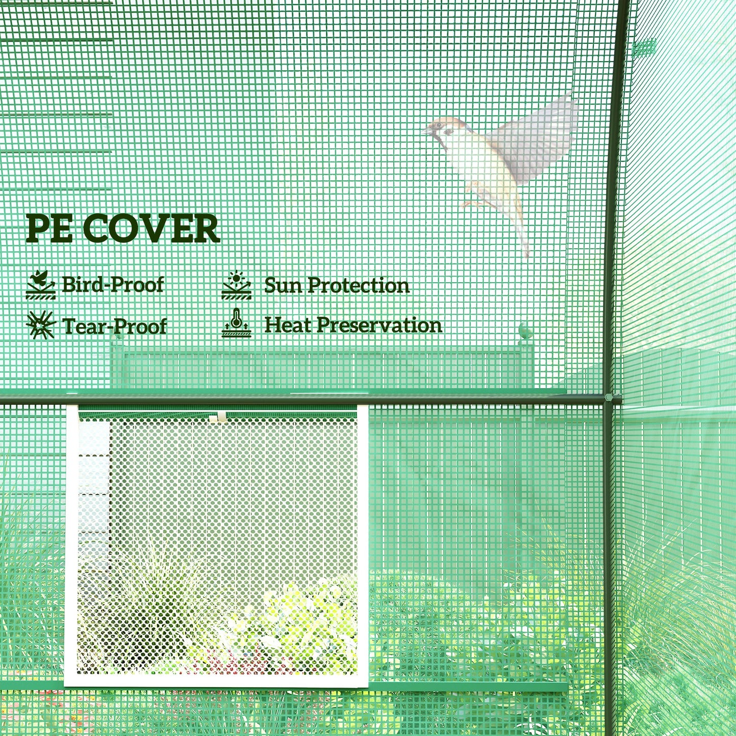 245 x 200cm Polytunnel Greenhouse