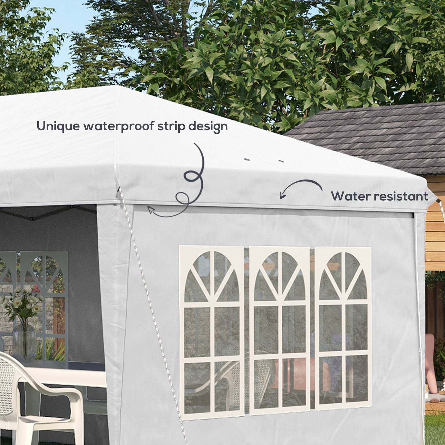 3 x 6m Pop Up Gazebo, Height Adjustable Marquee Party Tent
