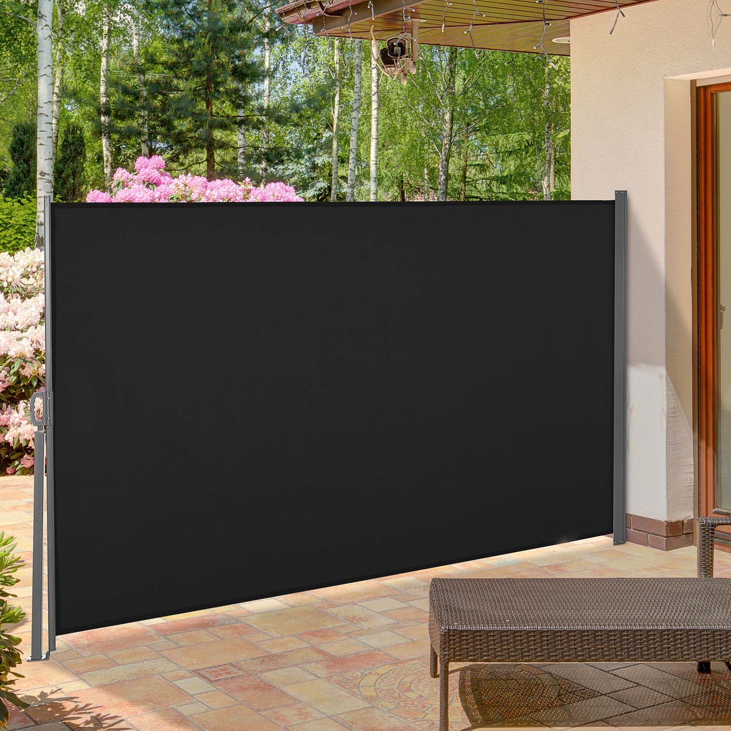 Retractable Sun Side Awning Screen Fence Patio Garden Wall Balcony (1)