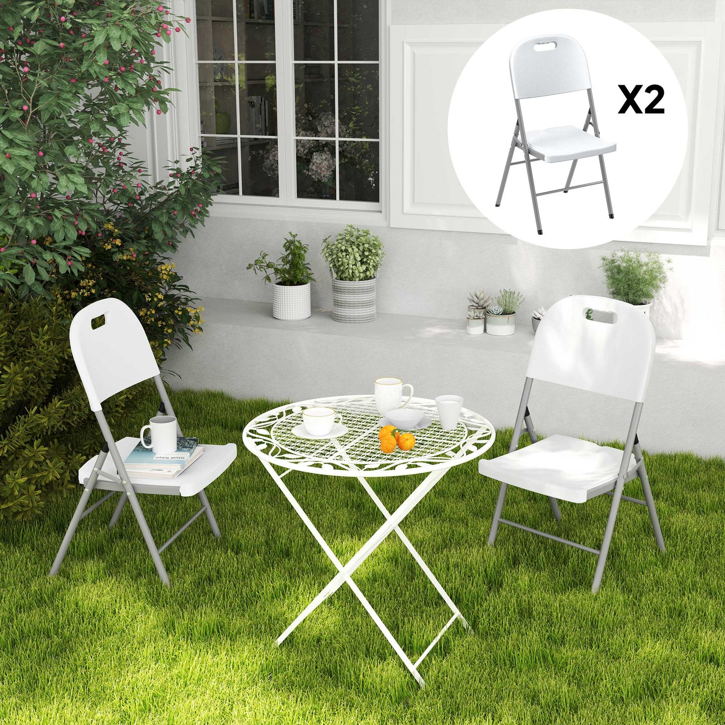 Set of Two Foldable Outdoor Chairs