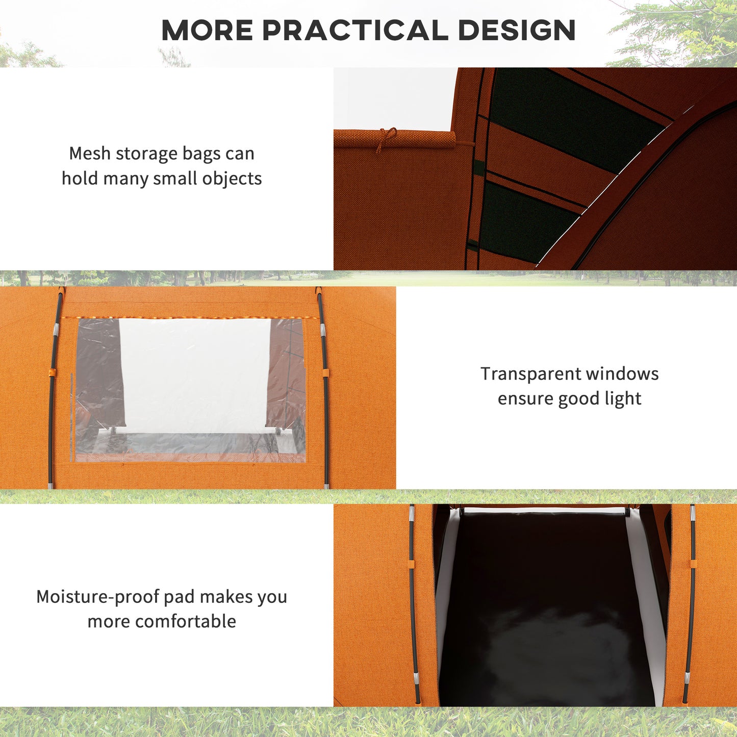 4-6 Man Camping Tent with Living Area and 2 Bedrooms