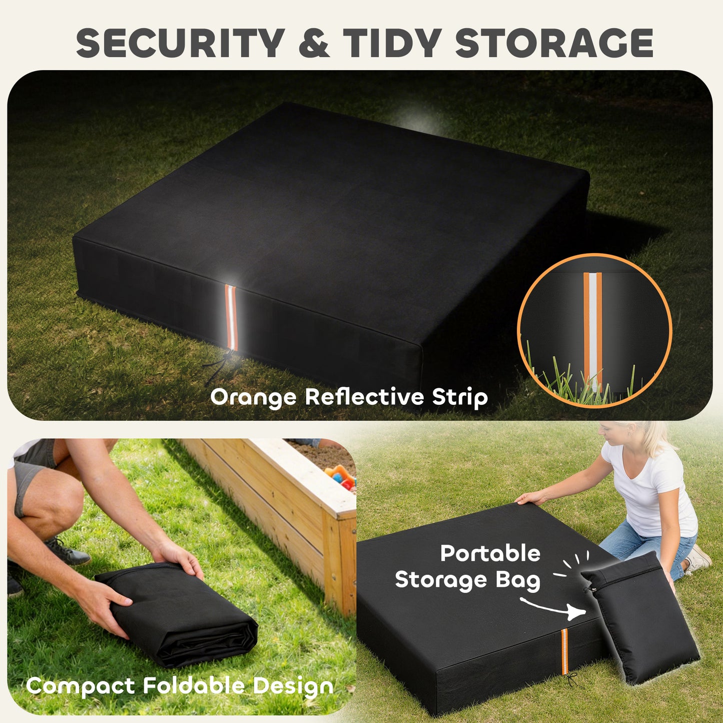 Sandbox Cover, Square Sandpit Cover Waterproof Dustproof UV (1)
