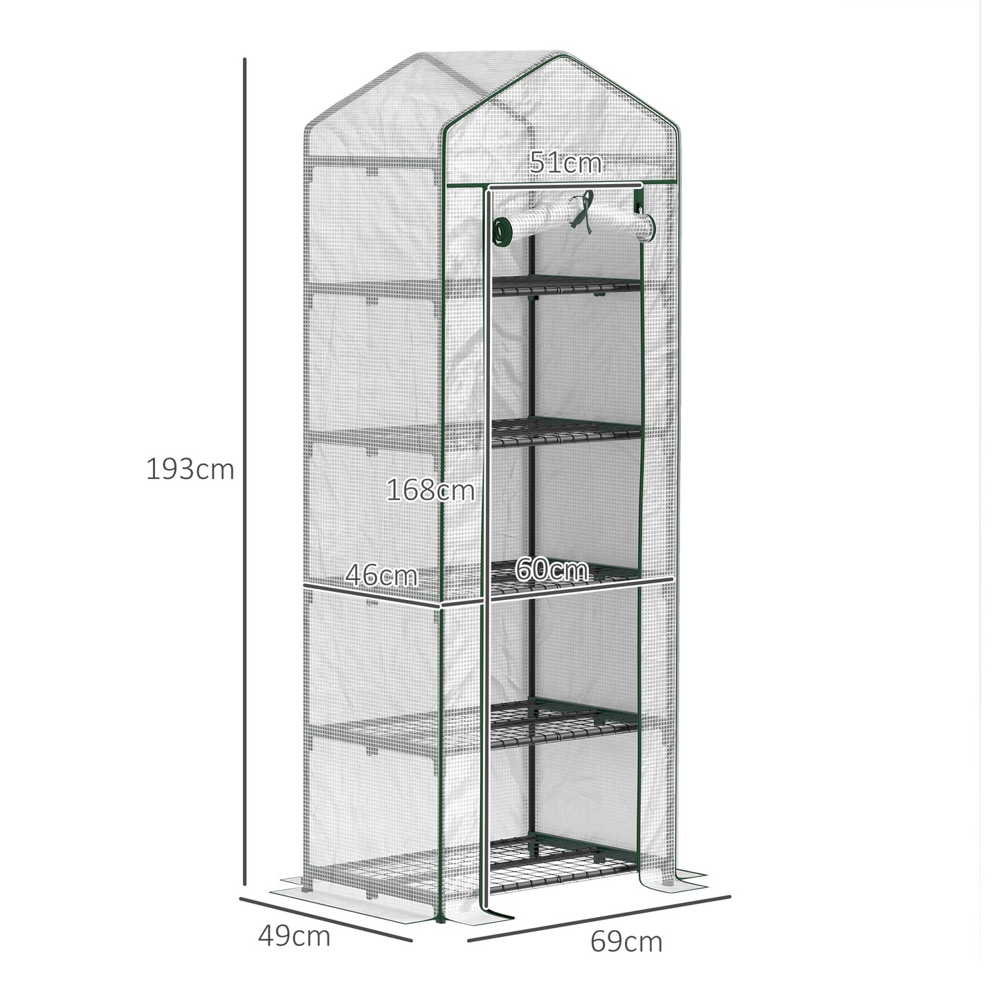 193cm Five Shelf Mini Greenhouse