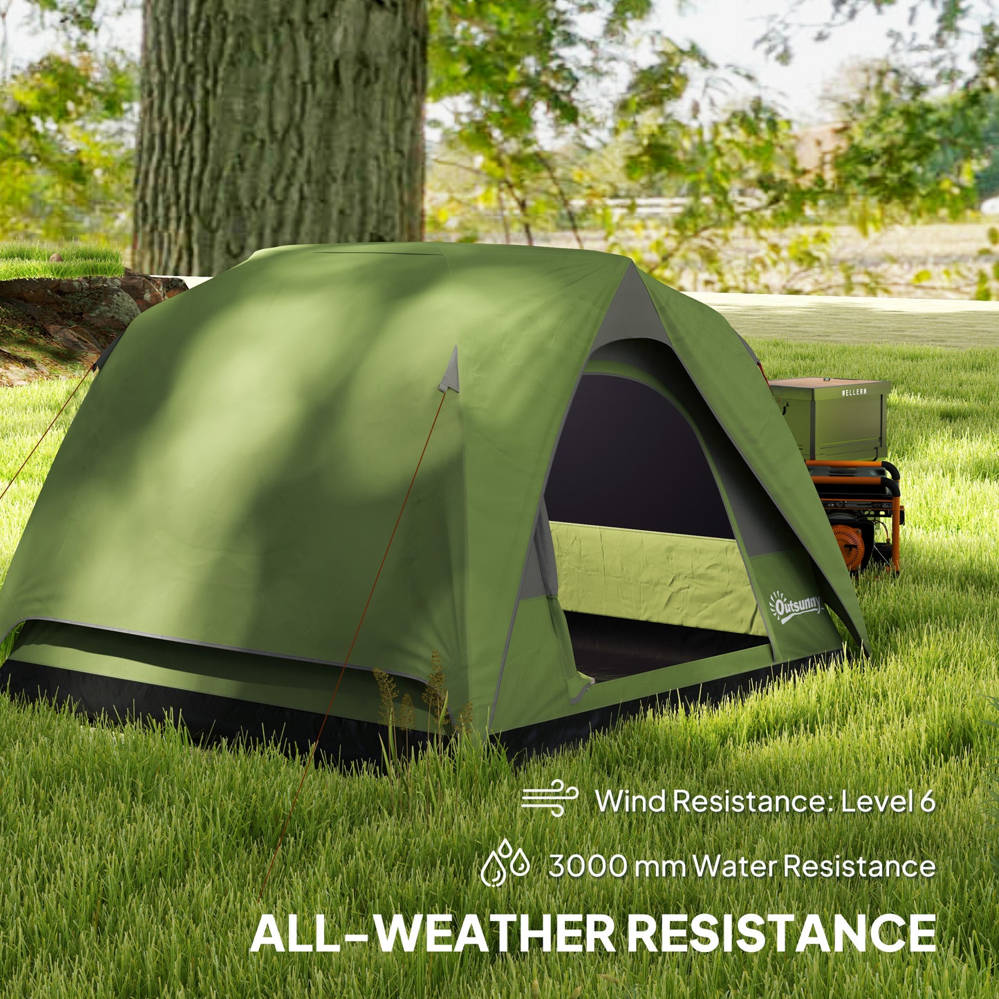 3-4 Person Camping Tent, Easy Set Up Waterproof Dome Tent (1)