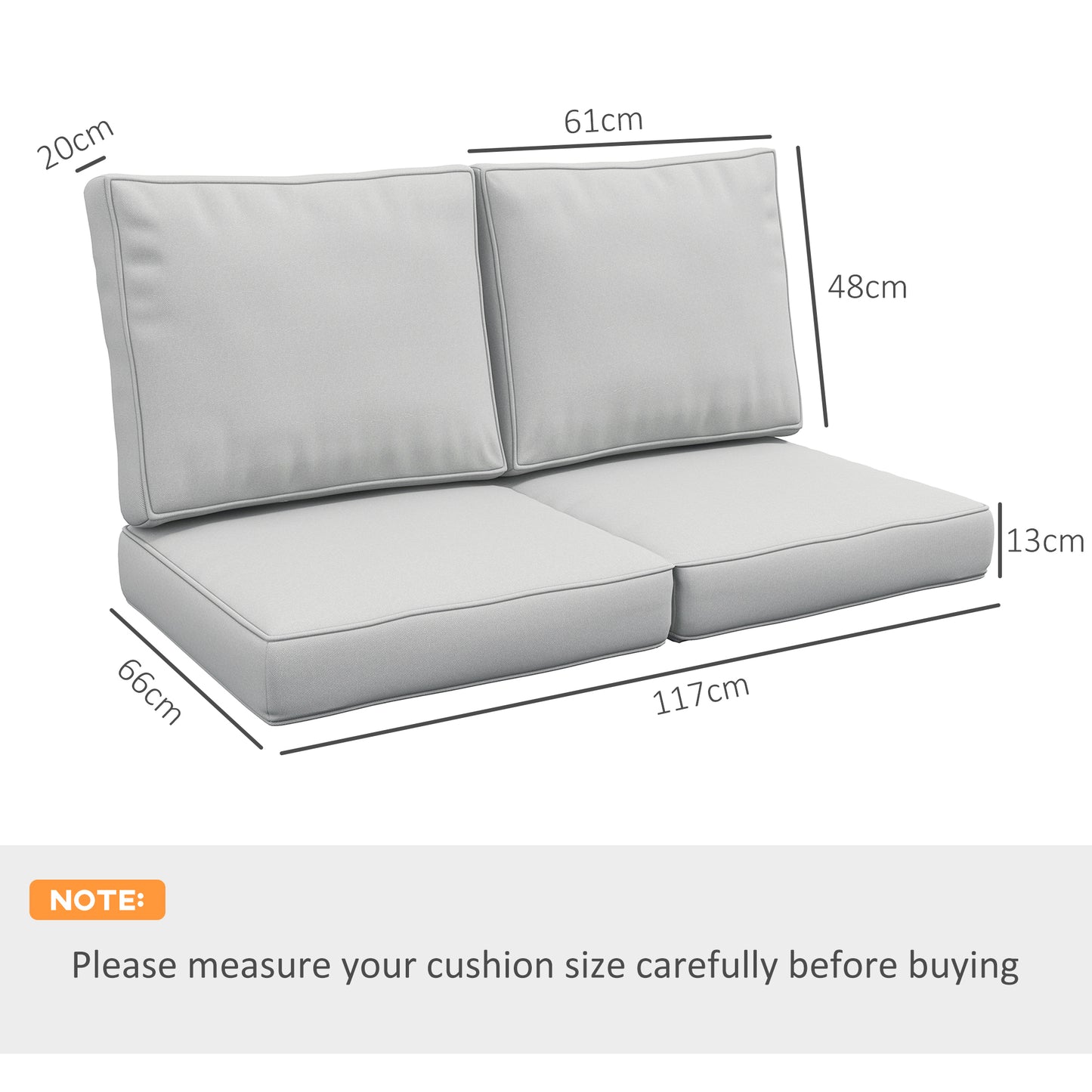 2 Seater Back and Seat Cushion Pillows Replacement